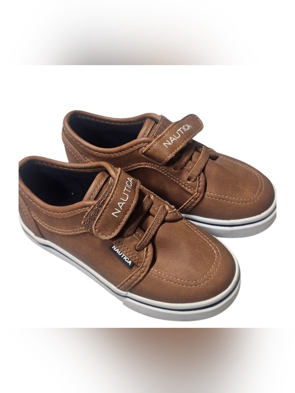 Nautica Kids Brown Velcro & Lace Casual Sneakers Size 9 Used Good Condition
